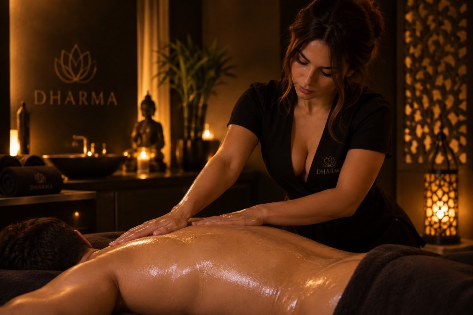Masaje cuerpo a cuerpo en Dharma Barcelona con gel deslizante
